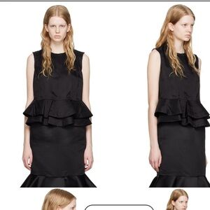 Comme des Garcons Black Sleeveless Peplum style Top